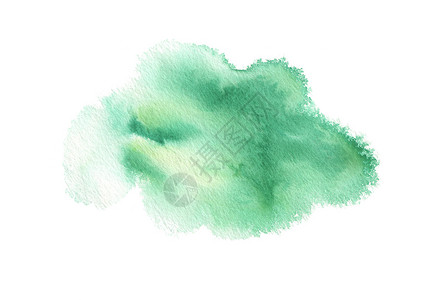 笔刷云绿色水彩画背景质纸孤立背景