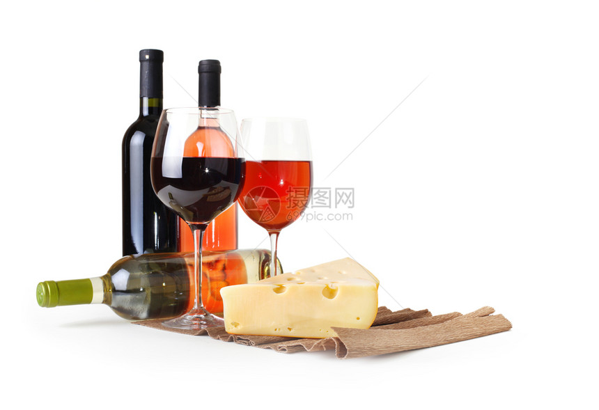 酒瓶杯和奶酪图片