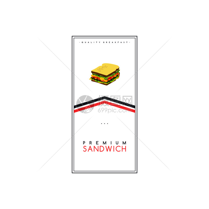 三明治食物和饮料主题传单小册子海报模板病媒艺术海报模板图片