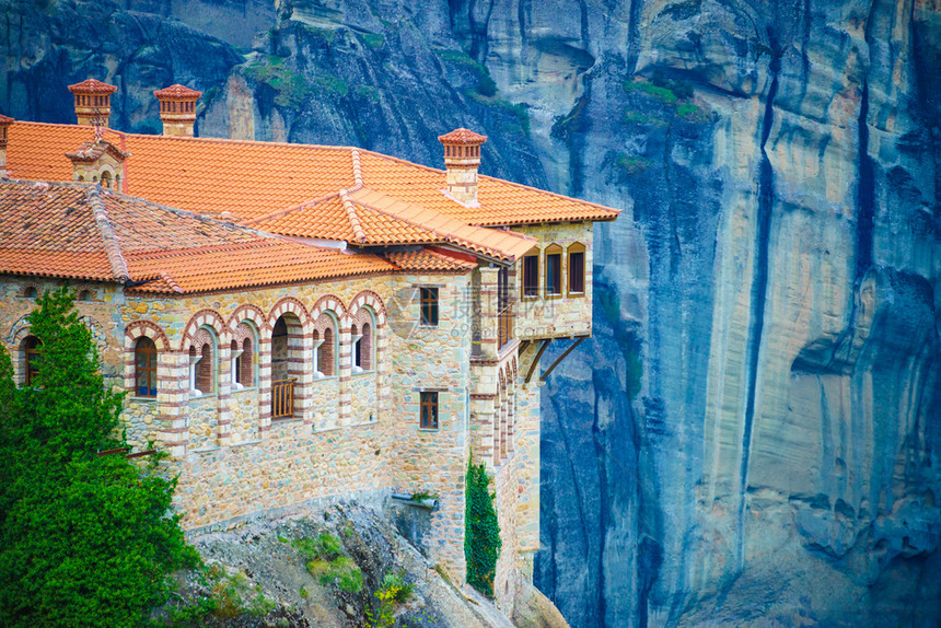 希腊塞萨利梅托拉市悬崖修道院希腊目的地梅托拉修道院希腊梅托拉修道院图片