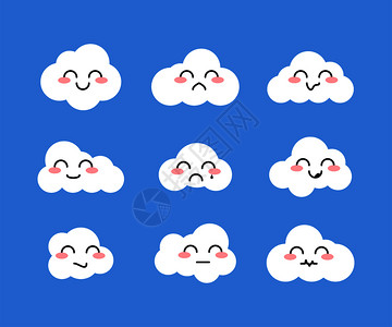 微笑云卡通可爱的云插画