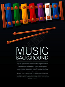 音乐教学木琴插画背景图片