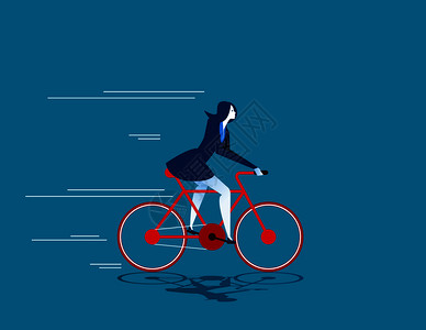 增长商业妇女骑自行车商业概念说明图片