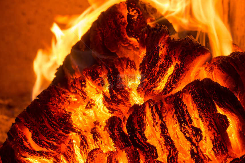 橙色和黑炉的烈火焰图片