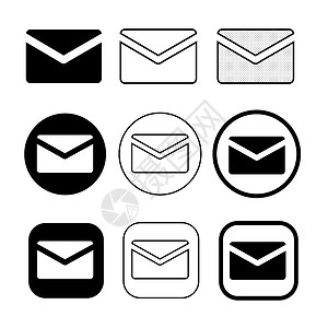 电子邮件地址简单签名电子邮件图标符号集背景