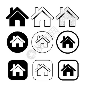 复杂图标简单房屋符号和家庭图标背景