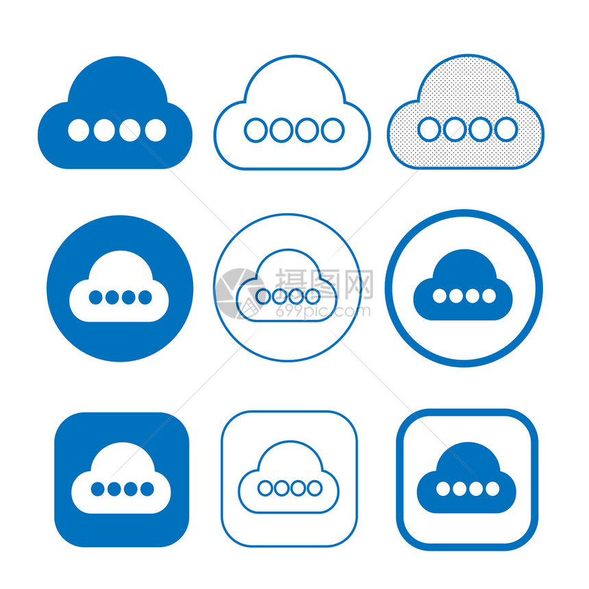 Web和ap的简单云点图标符号图片