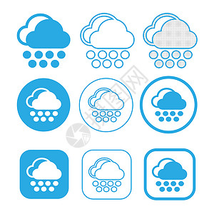 天气素材图标简单云点图标符号背景
