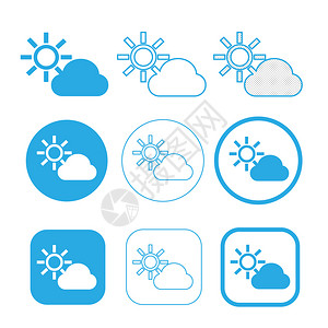 天晴天气图标简单云点图标符号背景