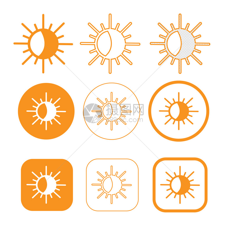 简单的太阳图标符号设计图片