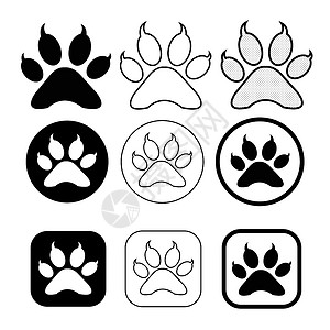 狼图标简单动物爪打印图标符号背景