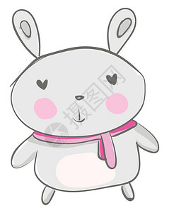 小野兔卡通可爱兔子矢量插图插画