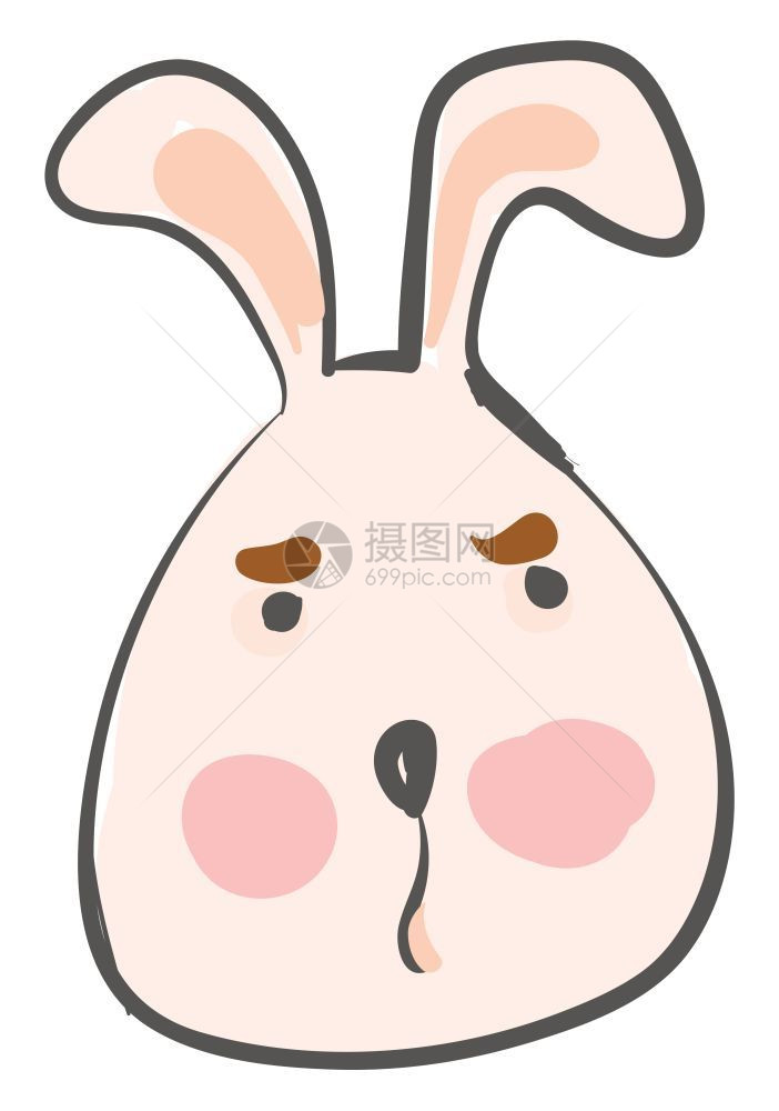卡通可爱兔子矢量插图图片