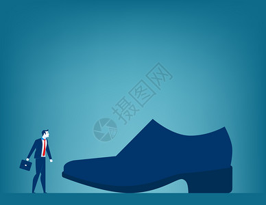 大型责任有鞋的商人业概念说明图片