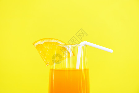 橙汁夏季杯含有黄底橙子水果图片