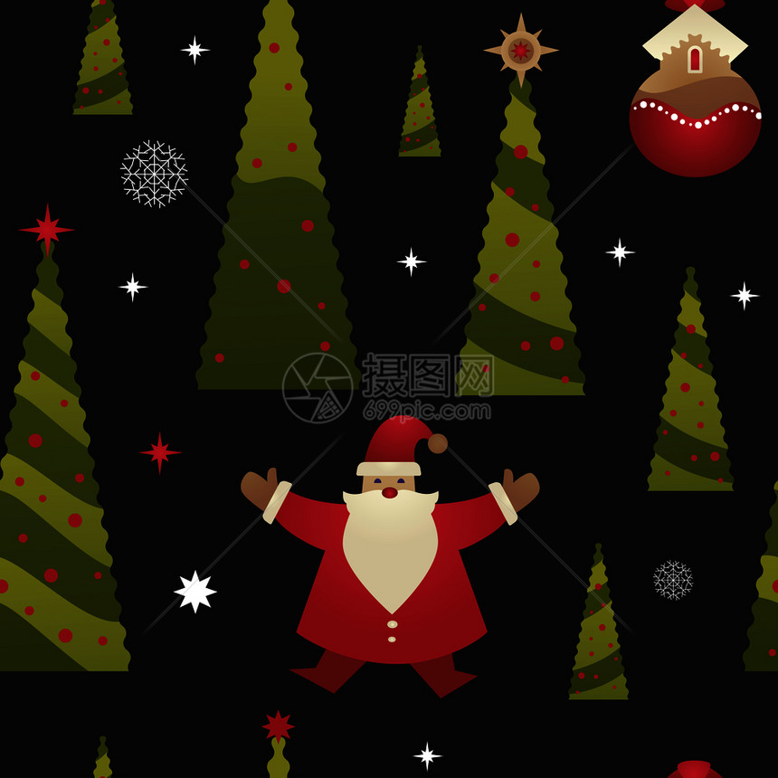 圣诞节元素背景插画图片