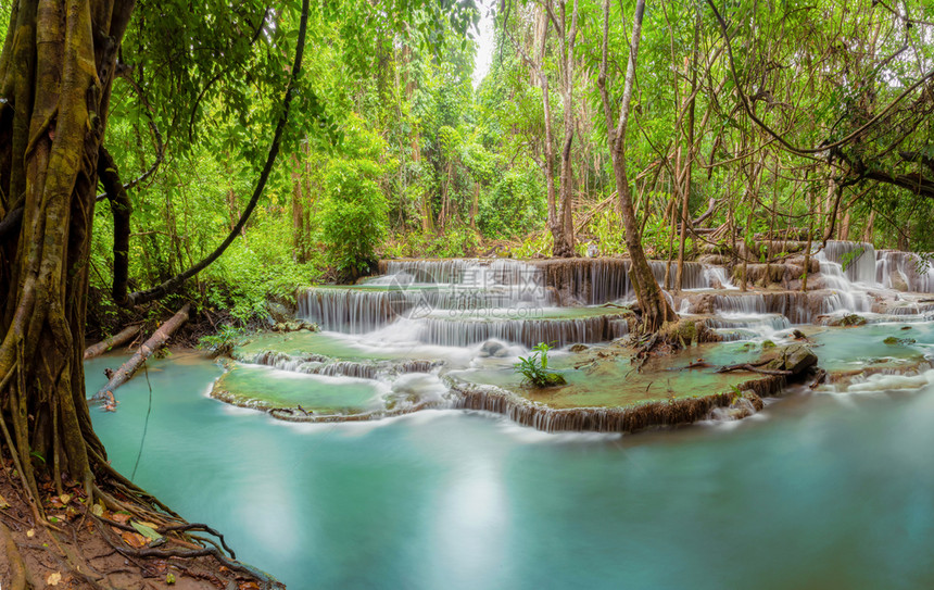 HuayMaeKhaminWaterfallKanchanaburi地区自然景观位于泰国用度假和旅行游景点图片