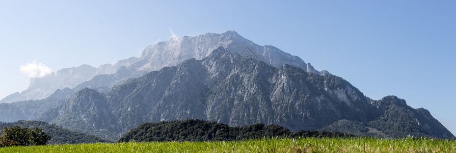 高山症奥地利一座石山的全景安特伯格背景