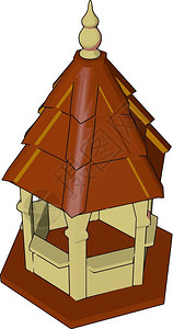 小型屋如创造优雅和宁静的自然小屋红尖向顶开从所有两边矢量的彩色图画或插打开图片