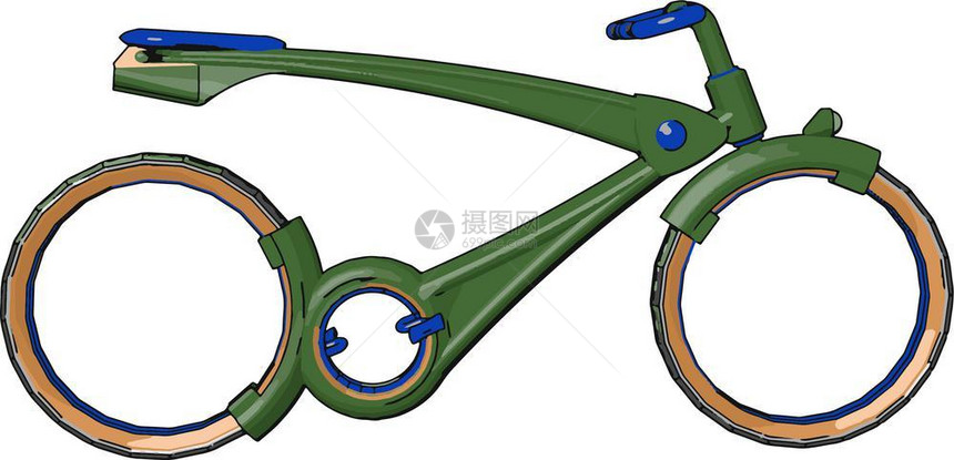 自行车的主要部位是轮式架安全把手自行车的重量是其速度关键轮由状铁管胎和中枢矢量彩色图画或插组成图片