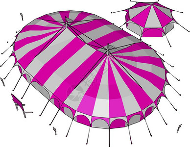 粉红彩色马戏团帐篷顶端视图图片