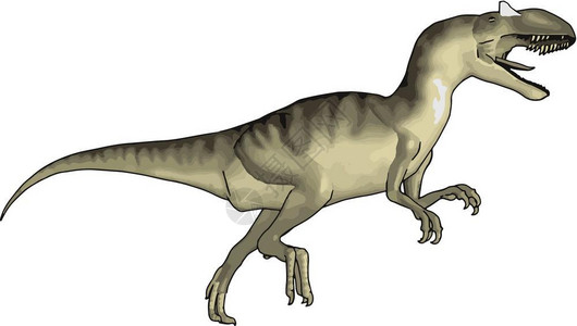 有尖牙和重身的食肉动物有四条腿和长尾巴背景图片