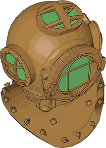 潜水头盔矢量插画背景图片