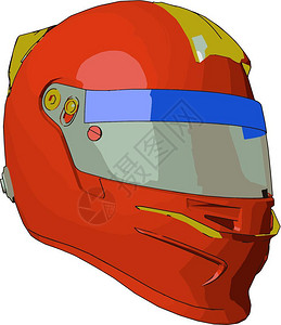 摩托车事故头盔是一种由强材料组成的物体它用于驾驶摩托车或自行时它在事故发生时提供头部受伤防护矢量彩色图画或插插画