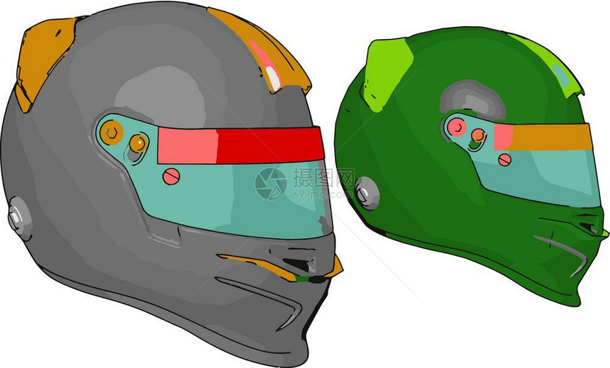 头盔通过覆盖骨区域以保护人脑损伤降低生命风险减少自行车碰撞病媒颜色图画或插造成的图片