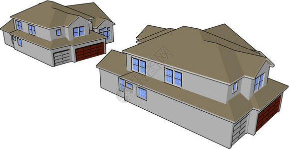 卡通房屋矢量设计插图背景图片