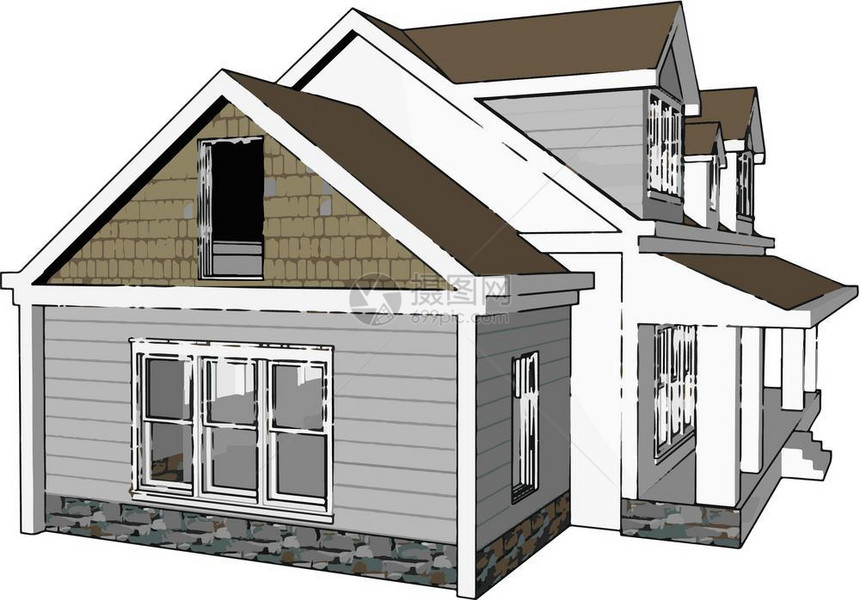 卡通房屋矢量设计插图图片
