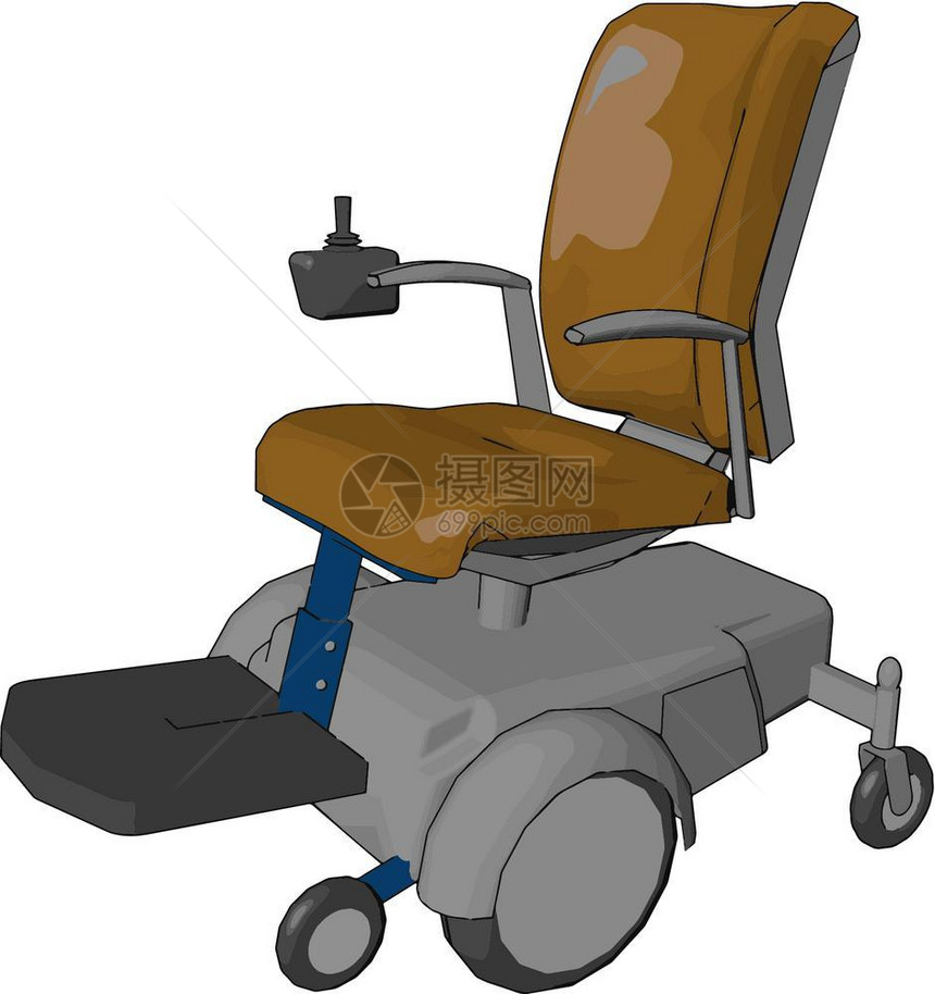 电动轮椅不仅对传统上有行动障碍的人用而且对心血管和疲劳状况的人也有用矢量彩色图或插图片