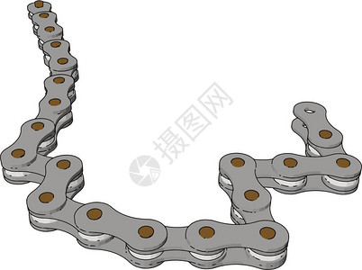 自行车链是一个滚动将力从踏板转移到方向盘矢量颜色图画或插上图片