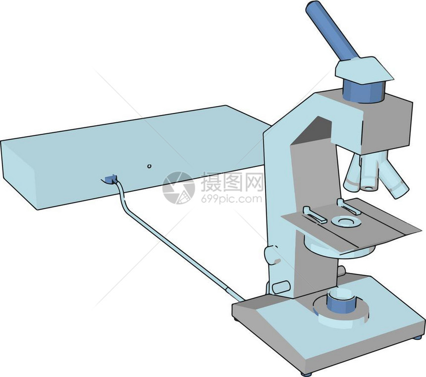 在学校院中为习和研究目的常用显微镜有透放大矢量彩色图画或插图片