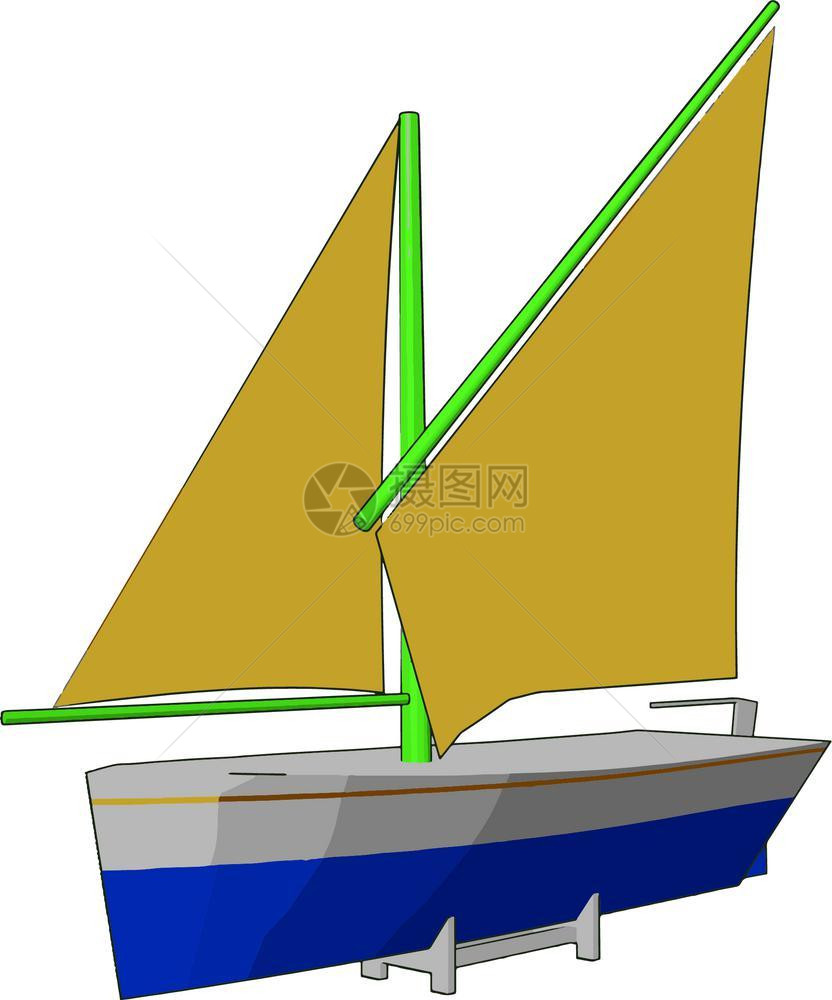 帆船或是指部分全由比帆船矢量彩色图或解小于帆船矢量彩色图或解的帆驱动船舶图片