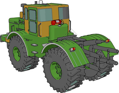 拖拉机是一种工程车专门设计用于以慢速度提供高吸引力的矢量彩色图画或插图片