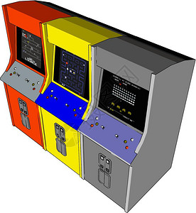 视频游戏有A音效果乐和语演员线配有扩音器A或耳机矢量彩色图或插图片