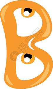 卡通橙色字母B矢量设计插图背景图片