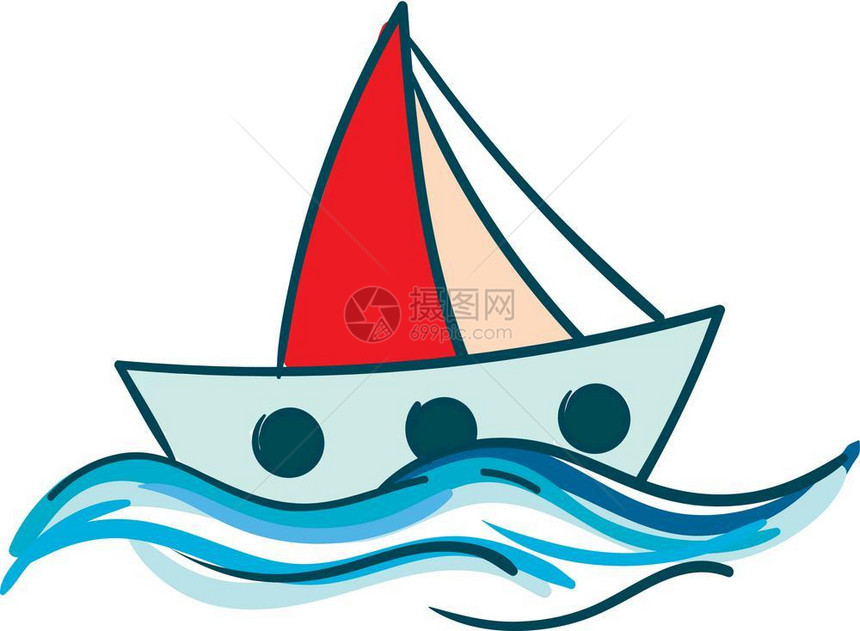 帆船矢量插画图片