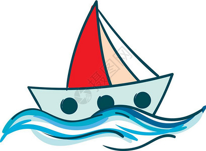 帆船矢量插画图片