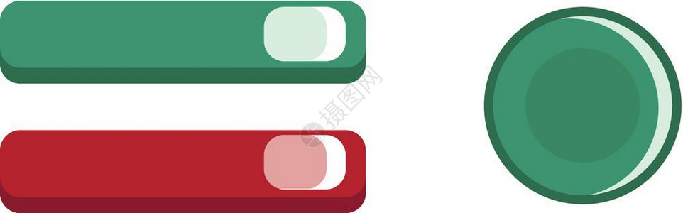 不同功能矢量颜色绘图或插的三个不同颜色手动按钮图片