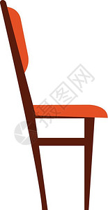带棕色衬垫颈部休息和座位矢量彩色绘画或插图的木制椅子图片