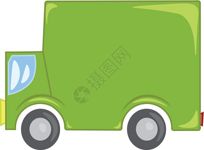 绿色商业卡车纸板货物运输图图片