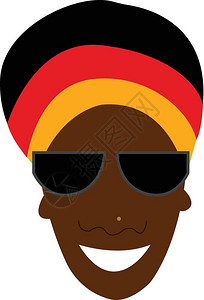 卡通可爱黑人妇女戴着彩色帽子插图背景图片