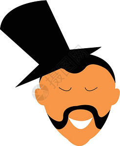 戴顶帽子的男人运动是胡子风格称为Albert矢量颜色绘画或插图图片