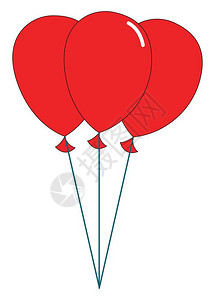 卡通红色气球矢量设计插图图片