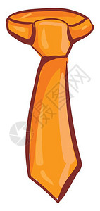 美丽的橙色领带平坦的向量彩色画或插图背景图片