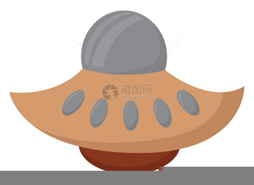 以不同形状的棕色ufo上面有许多窗口矢量彩色图画或插图片