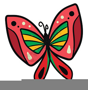 可爱的多色蝴蝶上面有点矢量彩色绘画或插图图片