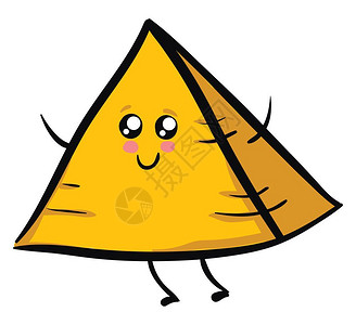 开罗金字塔以黄色矢量彩绘画或插图形式制作的小可爱金字塔漫画插画